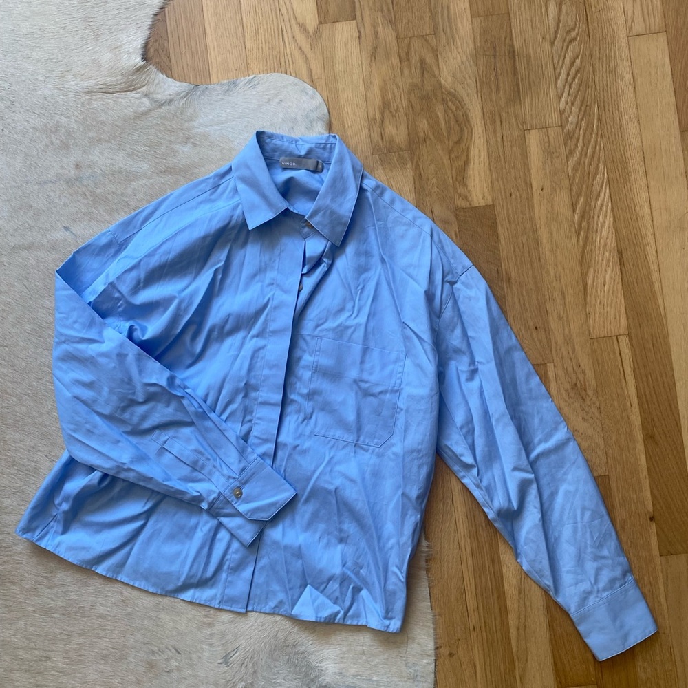 Chambray Blue Button-Up Shirt